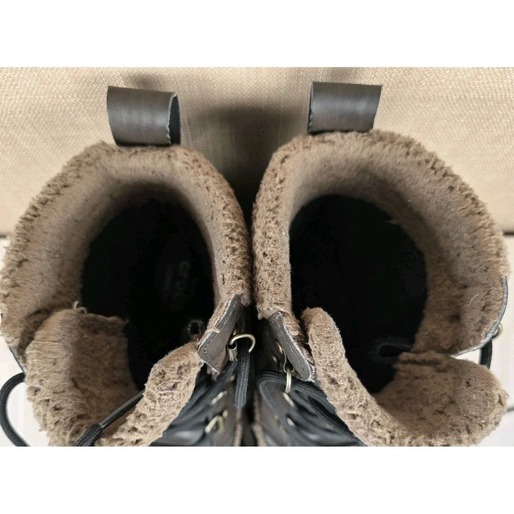 Crocs AllCast II Waterproof Dark Brown Mid Calf Lace‎ Up Snow Boots Men's Size 9